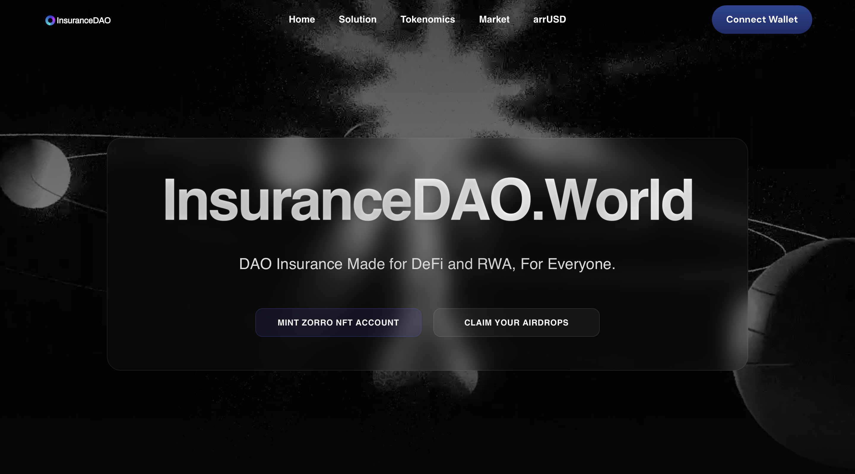 InsuranceDAO.World Project Homepage Screenshot